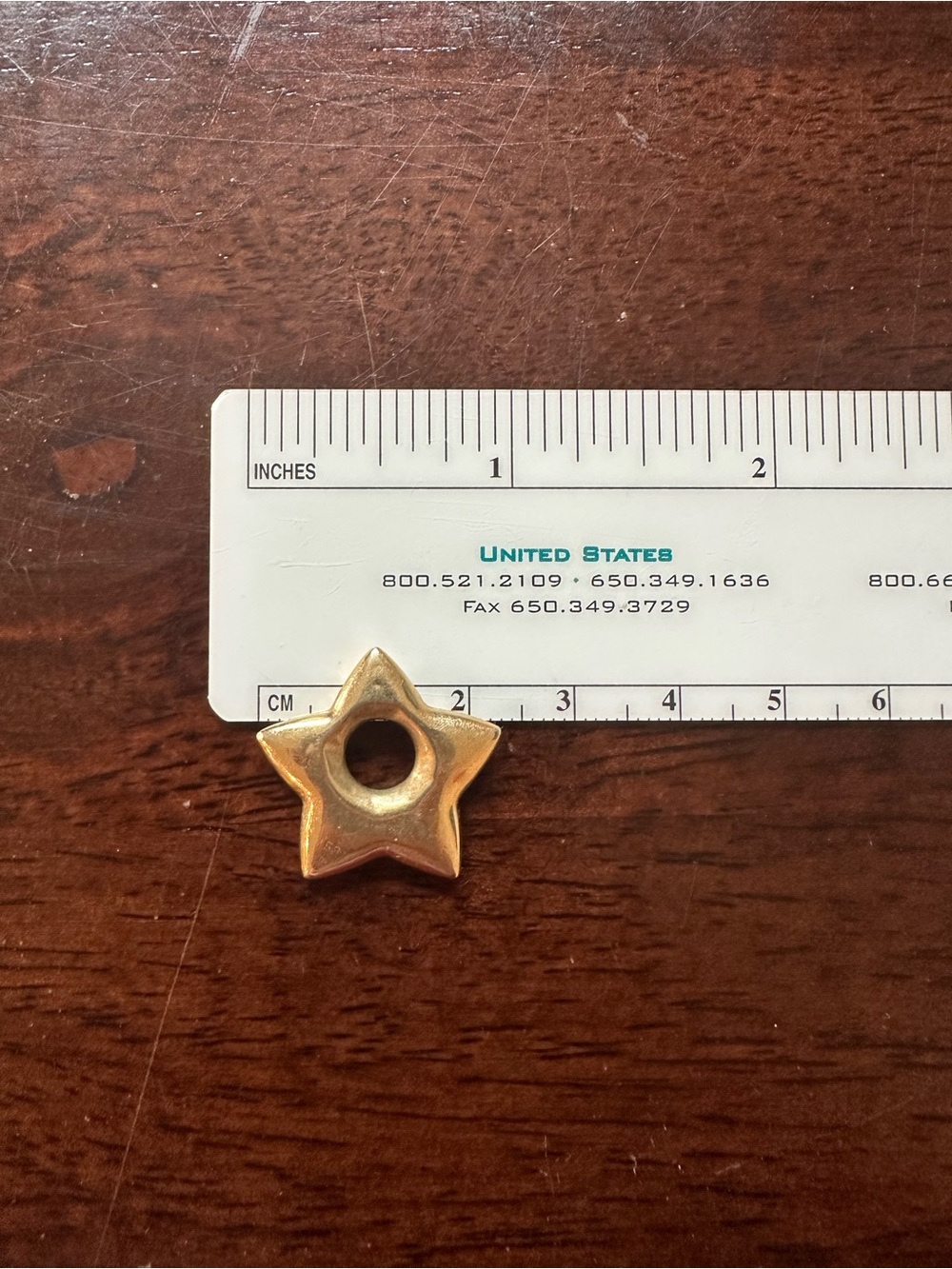 14k yellow gold puffy star slider charm- LARGE - Picture 2 of 4
